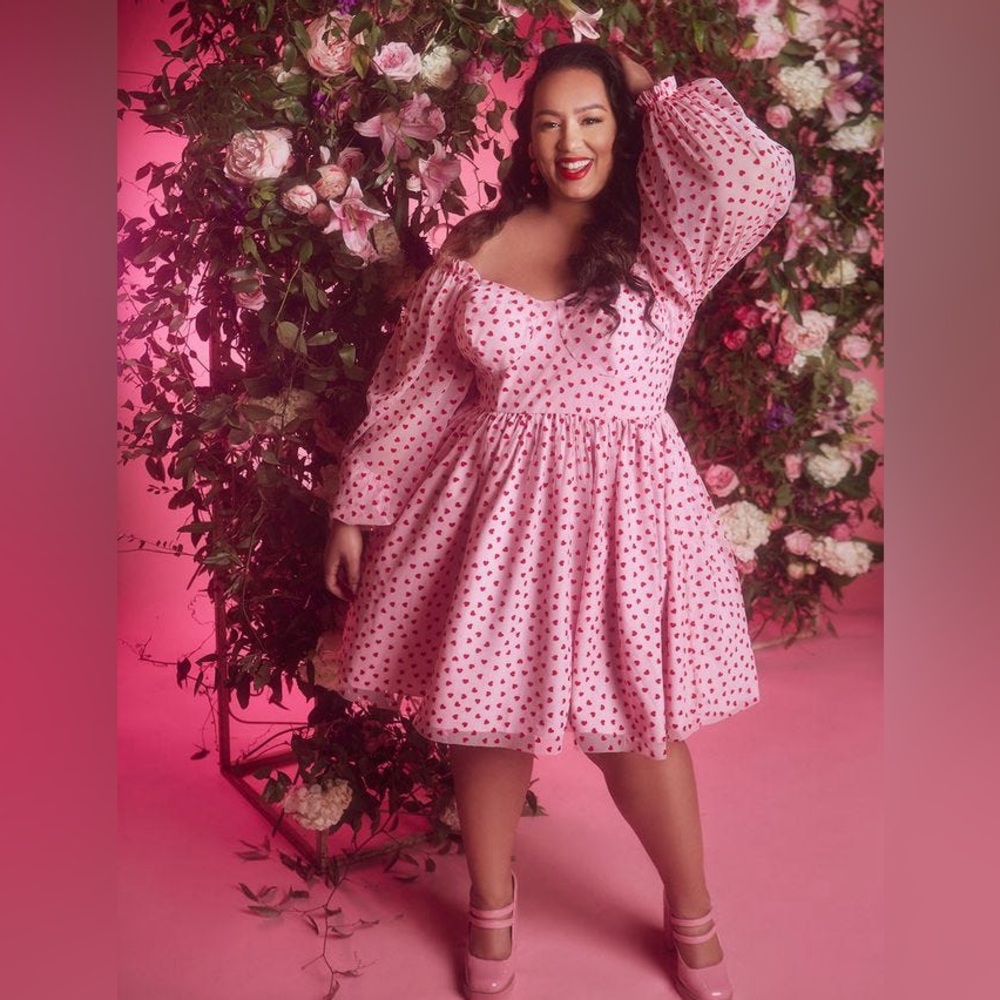 Eloquii Heart Texture Mini Dress Valentines